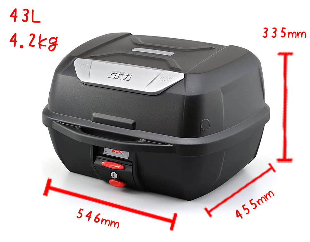 GIVI E43 NTL ADV 43L トップケース リアボックス バックレスト モノ